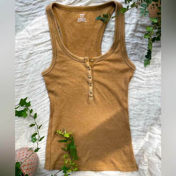 aerie Tops - New! Aerie Henley Tank Top, Size M, Ribbed